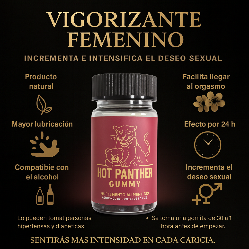 Gomitas Vigorizantes para Mujer Hot Panther 10 Pz – Energía y Placer Femenino