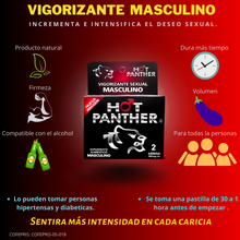 Cargar imagen en el visor de la galería, 40 PASTILLAS VIGORIZANTE HOT PANTHER PARA HOMBRE NATURAL
