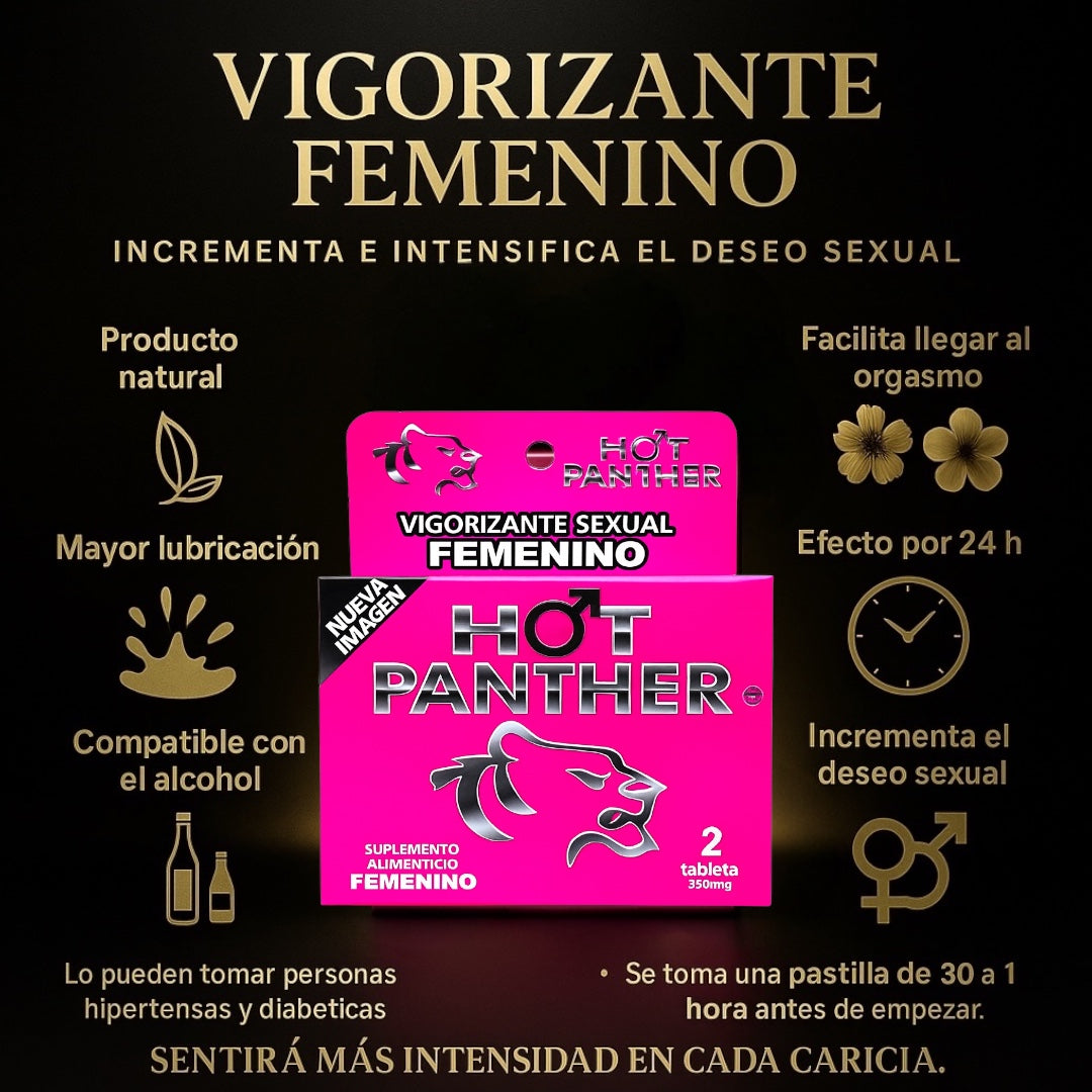 6 PASTILLAS VIGORIZANTE HOT PANTHER PARA MUJER NATURALES MAYOR DESEO SEXUAL