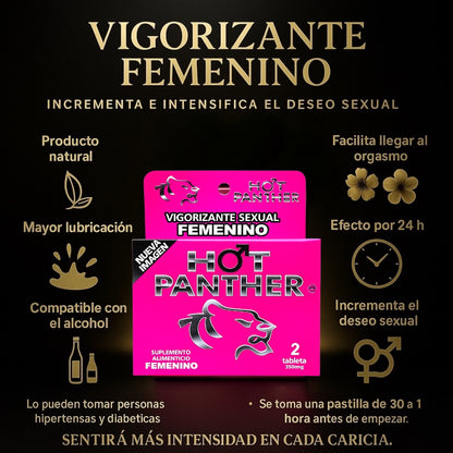 6 PASTILLAS VIGORIZANTE HOT PANTHER PARA MUJER NATURALES MAYOR DESEO SEXUAL