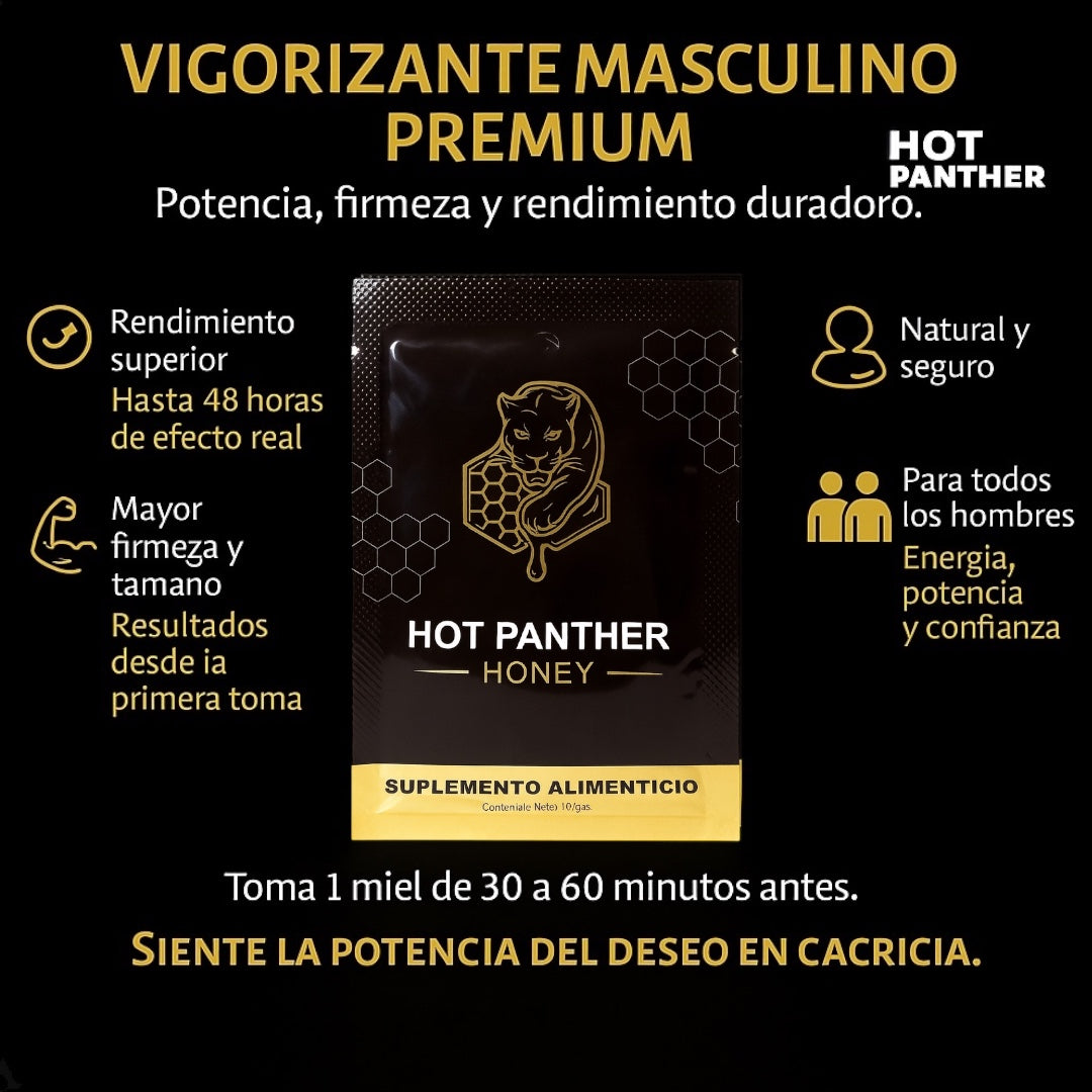 MIEL HONEY HOT PANTHER MIEL VIGORIZATE EN SACHET 10GR 12 SOBRES
